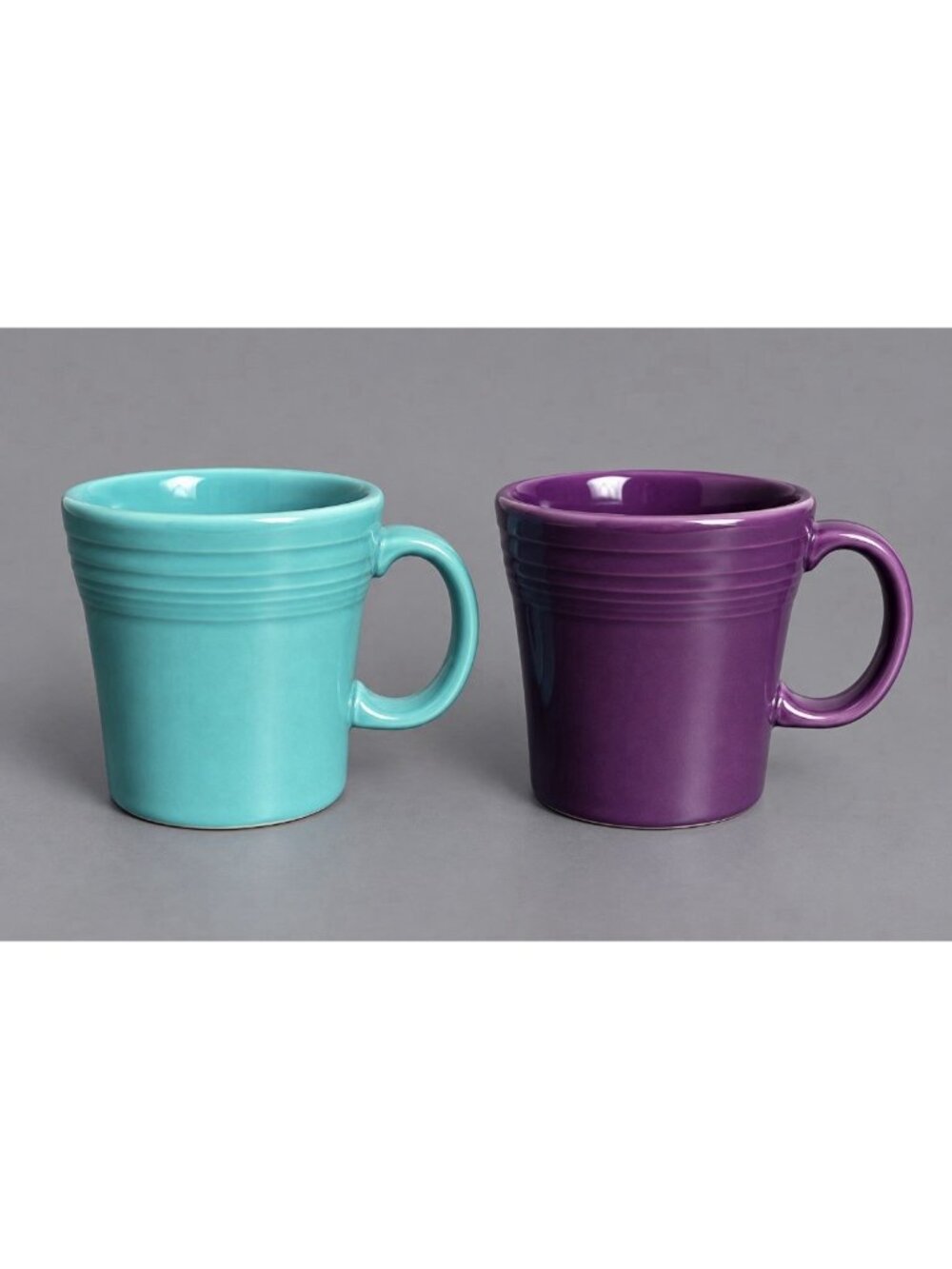 FIESTA Lot of 2 Tapered 4" Coffee Mugs Mulberry (Purple) & Turquoise (Blue)